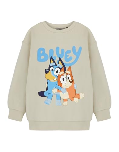 BlueY und Bingo Kids Beige Cartoon Langarm-Grafik-T-Shirt | Klassisches Freizeitoberteil zum Überziehen mit Rundhalsausschnitt für Unisex-Kinder von BlueY