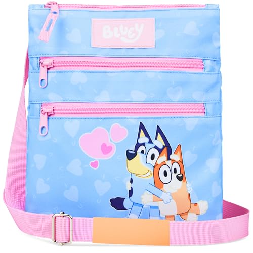 BlueY und Bingo Umhängetasche Mädchen Kleine Handtasche Kinder Verstellbarer Gurt und Reißverschlussfächer Geschenk Idee von BlueY