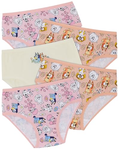 Bluey Fünf Pack Mädchen Bingo-Slips aus 100 % Baumwolle, mehrfarbig, 3-4 Years von BlueY