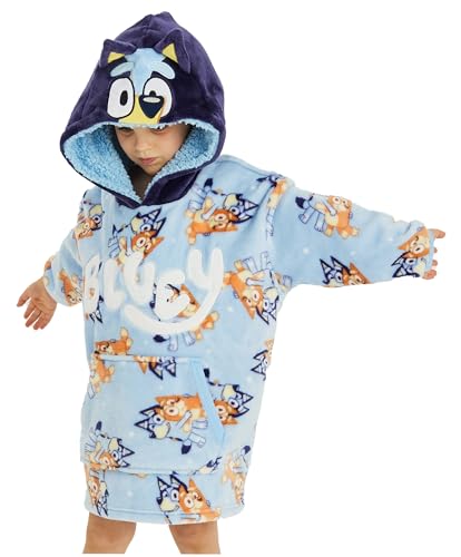 Bluey Jungen Hoodie Oversized Fleece Hoody, Bluey Blau, 4-6 Years von BlueY