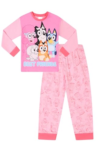 Bluey Langes Pyjama-Set für Mädchen mit Aufschrift "Best Friends", rose, 6-7 Years von BlueY