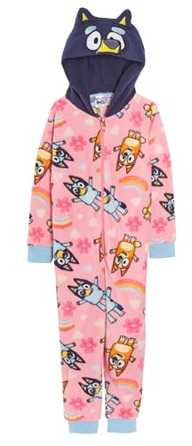Blauer Einteiler für Mädchen mit Kapuze, 3D-Ohren, Warmer All-in-One-Pyjama für Kinder, Schlafanzug aus Fleece von BlueY