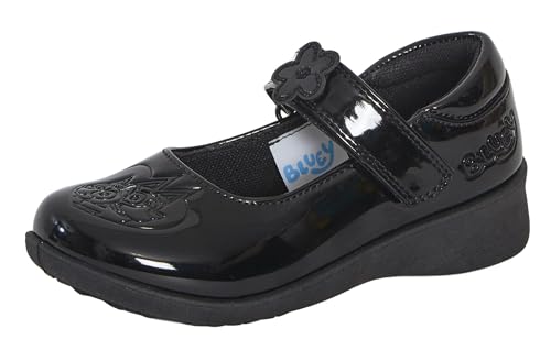 Bluey Mädchen-Schulschuhe für Kinder, Bingo, schwarz, Lack-Party-Schuhe, strapazierfähige Sohle, einfach zu befestigender Riemen, Schwarz , 25 EU Bluey Mädchen-Schulschuhe für Kinder, Bingo, schwarz, Lack-Party-Schuhe, strapazierfähige Sohle, einfach zu befestigender Riemen, Schwarz , 25 EU von BlueY