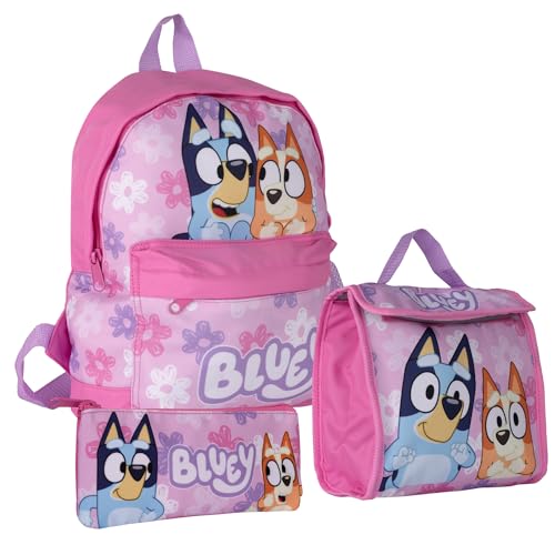 Bluey & Bingo Kinder-Rucksack, Lunchtasche und Federmäppchen, rose, Rucksack Rucksäcke von BlueY