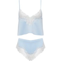 Bluebella Isabella Luxus Camisole und Short Set aus Satin Eiswasserblau/Weiß von Bluebella - DE