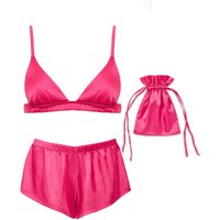 Bluebella Saskia Luxuriöses Set aus Satin Soft-BH und Shorts Fuchsia-Rosa von Bluebella - DE