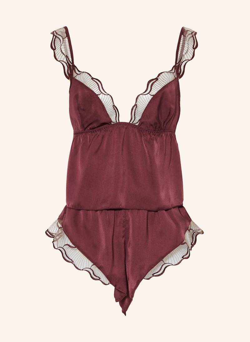 Bluebella Shorts-Schlafanzug Marabel Aus Satin rot von Bluebella