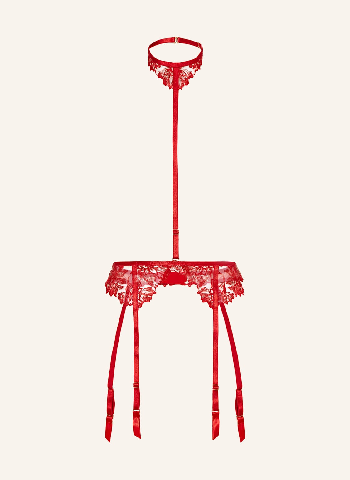 Bluebella Strumpfhalter Samara Mit Harness rot von Bluebella