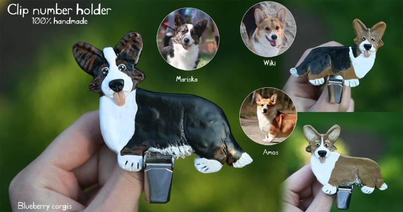 Benutzerdefinierte Handgemachte Hund Clip Zahlen Halter, Ring Clip von BlueberryCreatures