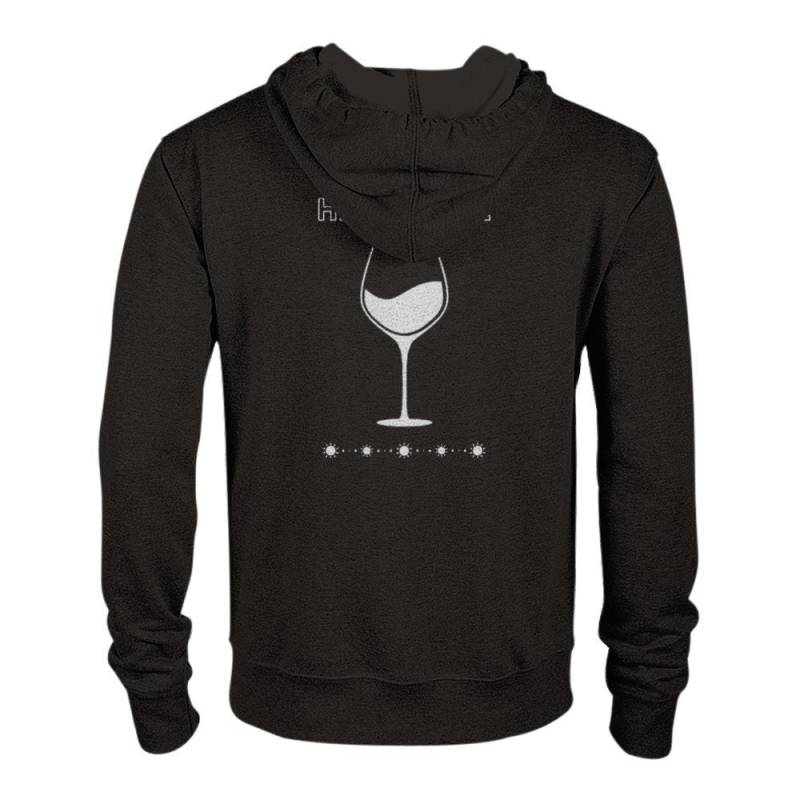 Hoodie Jacke Team Halb Voll Glas Weinglas Optimist Damen Herren Unisex Reißverschluss Grafik Kapuze Zip Tasche Bedruckt von BlueberryQueenShop