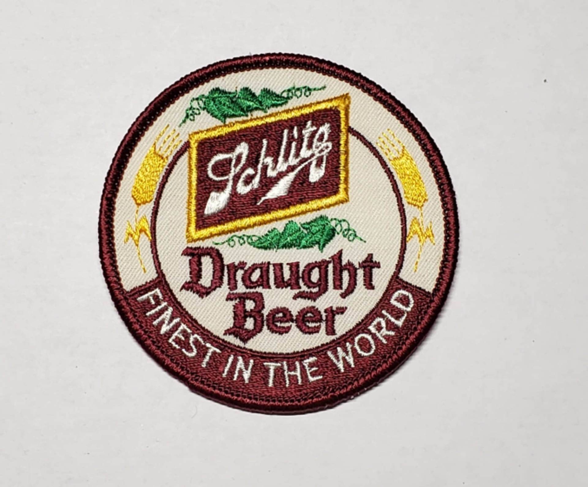 Schlitz Fassbier Vintage Aufnäher, Kreis 10 cm Durchmesser von BluebonnetPatches