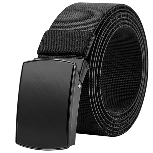 Bluecton Herren Gürtel Stoffgürtel Männer Gürtel Schwarz Übergröße 150cm Arbeitsgürtel von Bluecton