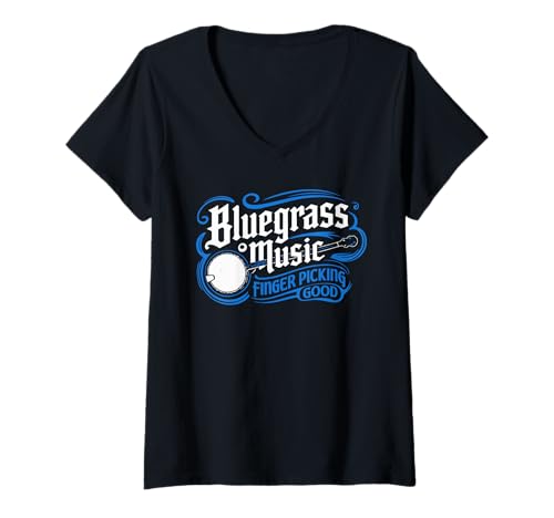 Damen Bluegrass Music Finger Picking Good Vintage Retro Style T-Shirt mit V-Ausschnitt Damen Bluegrass Music Finger Picking Good Vintage Retro Style T-Shirt mit V-Ausschnitt von BluegrassGarage - Bluegrass Music Vintage Fan Tees