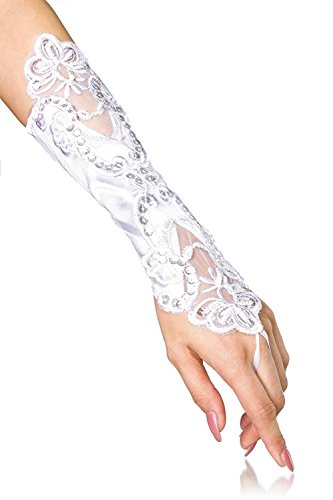 Bluelans® Armstulpen Handschuhe Brauthandschuhe Abendhandschuhe lang fingerlos Hochzeit Party Sexy Abendkleid Hochzeit (Weiß) von Bluelans