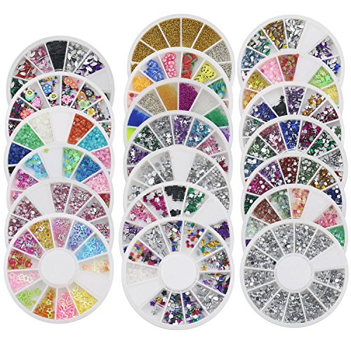 Bluelans® 20x 3D Glitters Blume Nagelsticker Schleife Strass Nagel Art Sticker Dekoration von Bluelans