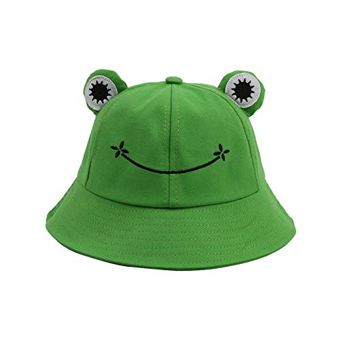 Fischerhut für Erwachsene, Frosch-Angler, Sonnenhut, Sommerhut aus- Baumwolle, niedlicher Frosch-Hut für Frauen Grün Erwachsene (56–58 cm) von Bluelanss