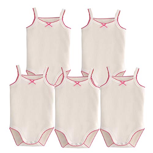 Unisex-Baby Ärmelloser Onsies Tank Top Baumwolle Baby Body 4er Pack Cardigan Onsies Kleinkinder Gr. 9-12 Monate, 5 Stück Weiß von Blueleyu