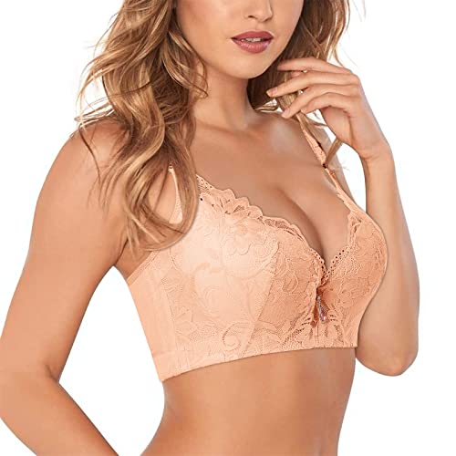 BH Bustier Damen Mit Bügel, Soft Cup Verstellbarer Schultergurt BH Sport Bra Top für Yoga Nahtloser Still-BH mit zusätzlichen Sexy Bustier Spitze BH Set von Bluelucon