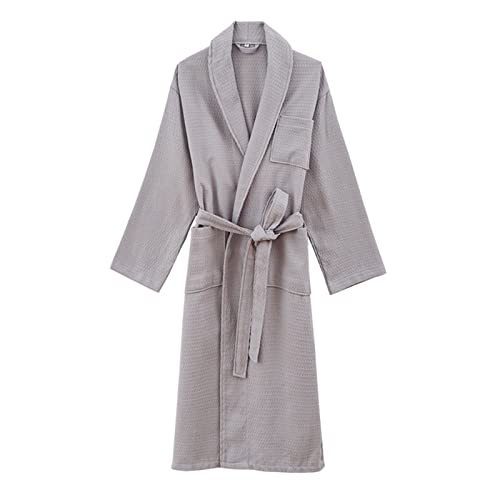 Bademantel Für Herren Damen Bademantel Kurz Leichter Bade Poncho Jungen V-Ausschnitt Partnerlook Pärchen Bathrobe Pyjama Kurzgrößen Plüsch Saunamantel Morgenmantel Grey M von Bluelucon