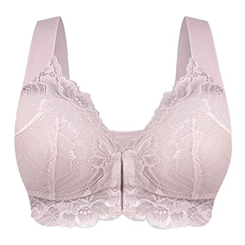 Bluelucon Bustier Damen Gepolstert Frauen Bustier Weich Übergröße Womens Bra Nahtloser Ungefütterter BH Für Große Büsten Rosa XXL von Bluelucon