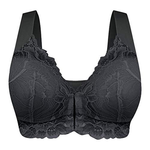 Bluelucon Bustier Damen Große Brüste Klassische BHS Große Größen Yoga Sports BH Bra Top Für Laufen Joggen Yoga Schwarz 5XL von Bluelucon