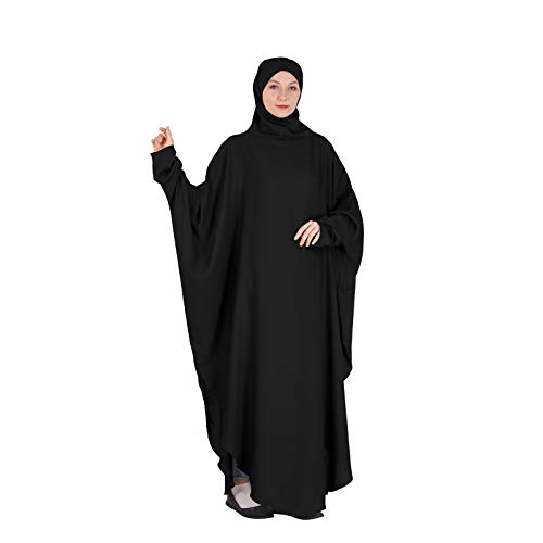 Bluelucon Damen Kleid Muslimisches Burka Ganzkörper Damen Namaz Elbisesi Kadin Dubai Kaftan Kleid Für Ramadan Beten Kleidung Für Frauen Muslim Schwarz L von Bluelucon