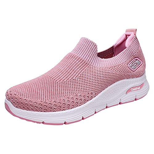 Bluelucon Damen-Sneaker Laufschuhe Damenschuhe Casual Atmungsaktive Sportschuhe Sport Trekking Turnschuhe Einfarbig Halbschuhe Slip On Walkingschuhe Walkingschuhe Sneakers von Bluelucon