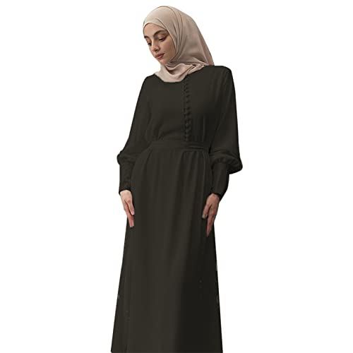 Bluelucon Gebetskleidung Für Frauen Islam Set Hijab Kleid Burka Long Sleeve Islamic Prayer Dress Prayer Set Islam Women Frauen Robe Mit Hijab Schwarz XXL von Bluelucon