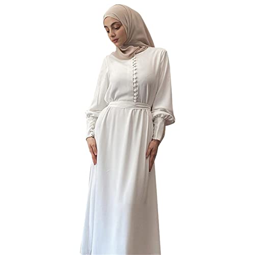 Bluelucon Gebetskleidung Für Frauen Islam Set Hijab Kleider Burka Abayas Für Damen Kleider Für Jeden Anlass Mit Voller Länge Hijab Kleid Weiß XL von Bluelucon