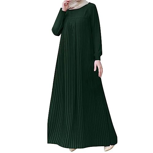 Bluelucon Gebetskleidung Für Frauen Islam Set Islamischer Naher Osten Dubai Türkei Maxi Abaya Kleid Tesettür Giyim Kleider Für Jeden Anlass Mit Voller Länge Hijab Kleid #7-Grün M von Bluelucon