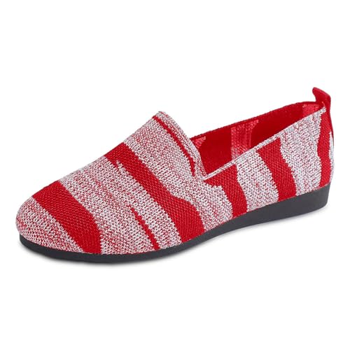 Bluelucon Halbschuhe Damen Freizeitschuhe Sommer Atmungsaktiv Segelschuhe Tanzschuhe Leicht Slipper mit Strass und Spitzer Zehenpartie Lässig Flach Spitzenschuhe Sommerschuhe von Bluelucon