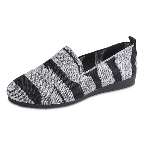 Bluelucon Halbschuhe Damen Freizeitschuhe Sommer Atmungsaktiv Segelschuhe Tanzschuhe Leicht Slipper mit Strass und Spitzer Zehenpartie Lässig Flach Spitzenschuhe Sommerschuhe von Bluelucon
