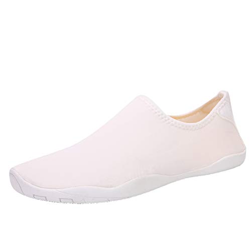 Bluelucon Herren Damen Badeschuhe Wasserschuhe Aquaschuhe Strandschuhe Schnell Trocknend Slip on Breathable Schwimmschuhe Surfschuhe für Beach Pool Surfen Yoga Barfuss Schuhe Weiß 44 von Bluelucon