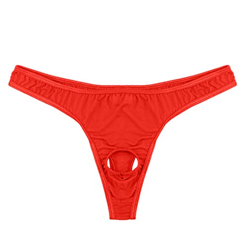 Bluelucon Herren Spitze Unterhose Sexy Herren Unterwäsche G String Herren Männer Unterwäsche Unterhose Personalisiert Herren Dessous Erotisch Rot Einheitsgröße von Bluelucon