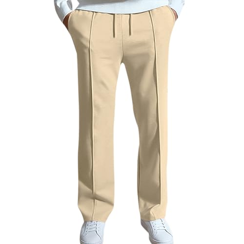 Bluelucon Jogginghosen Herren Sommerhose Leicht Lang Anzughose Regular Fit Stretch Hohe Taille Yogahose Lässige Lose Trainingshose mit Taschen und Kordelzug Casual Hose von Bluelucon