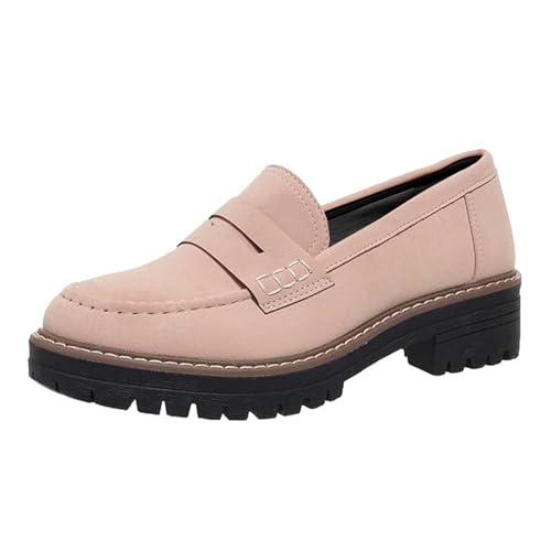 Bluelucon Plateau Sandalen Damen Lederschuhe Retro Loafers Rutschfest Sommerschuhe Bequem Walkingschuhe Slip on Lederschuhe Wasserdicht Strandschuhe Freizeit Tanzschuhe Trekkingschuhe von Bluelucon
