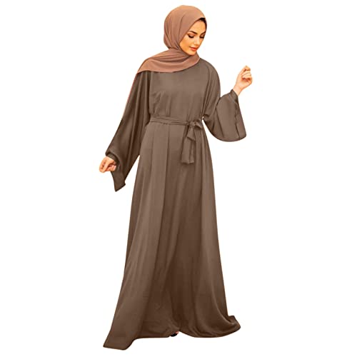 Bluelucon Prayer Dress Muslim Women Hijab Kleider Burka Namaz Elbisesi Kadin Prayer Set Islam Women Mit Hijab Kleid In Voller Länge 0620A-Braun XL von Bluelucon