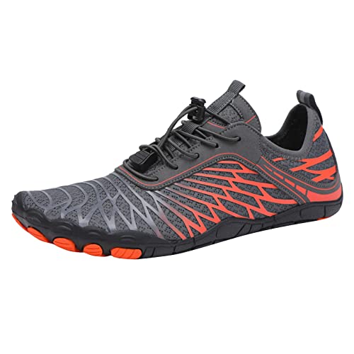 Bluelucon Schwimmschuhe Damen Barfussschuhe Barfußschuhe Herren Badeschuhe Wasserschuhe Kinder Strandschuhe Jungen Mädchen Surfschuhe Aquaschuhe Fitnessschuhe Orange 42 von Bluelucon