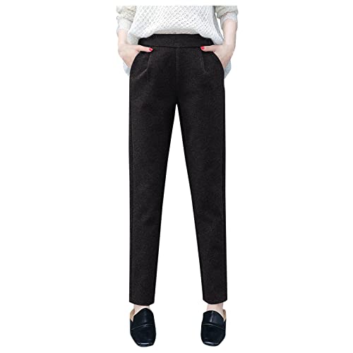 Bluelucon Weihnachts Leggings Damen Winterleggings Skinny Leggings Weihnachtshose Freizeithose Elastisch Laufhose Winter Warm Weihnachtsoutfit #10Schwarz,M von Bluelucon