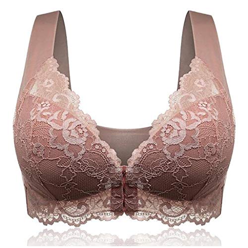 Damen-BHS Push Up Comfort Bra Bralette Crop Top Sexy Womens Bra Nahtloser Ungefütterter BH Für Große Büsten Rosa XL von Bluelucon