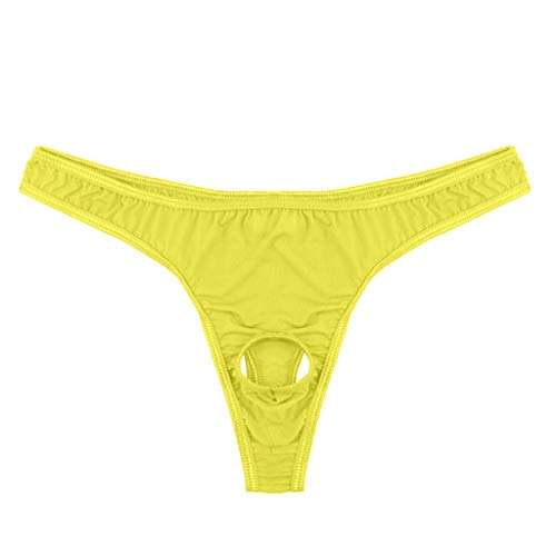 Netz Unterhose Herren Unterhosen Männer Sexy Herren Tanga Slips Herren Sexy Unterwäsche Unterhosen Männer Baumwolle Dessous Sexy Set Gelb Einheitsgröße von Bluelucon