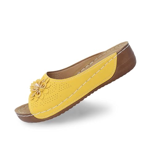 Pantoletten Damen Strand Hausschuhe Keilabsatz Sandalen Plattform Leder Flip Flops Aushöhlen Plateau Zehentrenner Vintage Lässige Slipper Open Toe Slip on Sandaletten Bequeme Schuhe Pantoletten Damen Strand Hausschuhe Keilabsatz Sandalen Plattform Leder Flip Flops Aushöhlen Plateau Zehentrenner Vintage Lässige Slipper Open Toe Slip on Sandaletten Bequeme Schuhe von Bluelucon