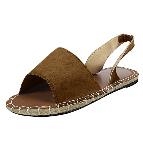 Sandalen Damen Flach Geschlossene Wedges Sandaletten Stilettos Sandalen Mode Espadrilles Sandalen Cross Strap Buckle Riemchen Sandaletten Lässige Bohemia Strand Schuhe von Bluelucon