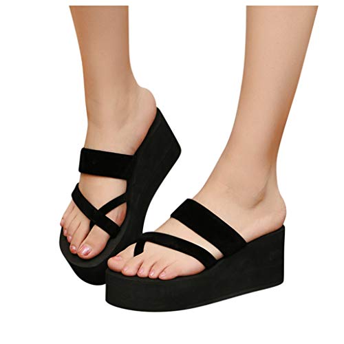 Sandaletten Mit Absatz Plateau Sandalen Keilabsatz High Heels Sandalen Plateau Aushöhlen Römersandalen Sandalen Damen Flach Bequem Party Sandalen Wedge Sommerschuhe von Bluelucon