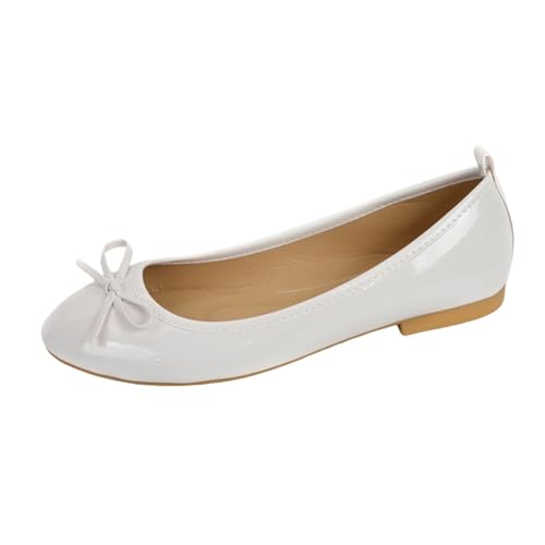 Tanzschuhe Flache Schuhe für Damen quadratische Zehenpartie Sandalen weiche Sohle Ballerinas Freizeitschuhe Slipper leicht Arbeit Pendler Alltag Outdoor Wanderschuhe modisch elegant Schleife von Bluelucon