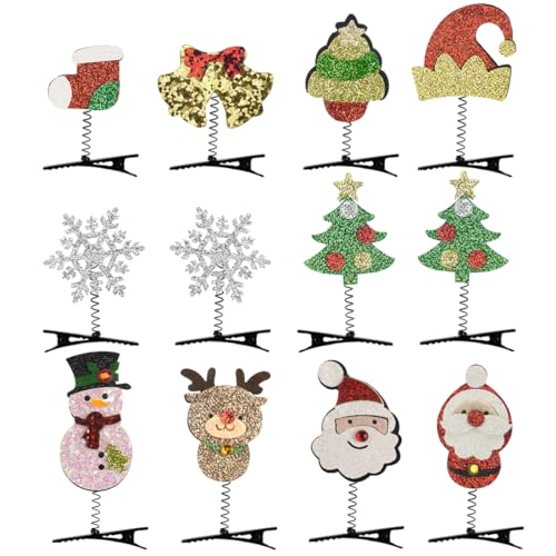 Bluelves 12 Stück Haarspangen Weihnachten,Glitter Weihnachts Haarclips Haarnadeln,Weihnachtsmann Schneemann Schneeflocken Weihnachtsmann-Mütze Haarschmuck für Kinder Mädchen Weihnachten Party Bluelves 12 Stück Haarspangen Weihnachten,Glitter Weihnachts Haarclips Haarnadeln,Weihnachtsmann Schneemann Schneeflocken Weihnachtsmann-Mütze Haarschmuck für Kinder Mädchen Weihnachten Party von Bluelves