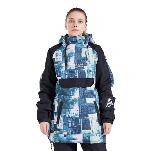 Bluemagic SkiJacken Skianzüge Schneeanzüge für Damen, Outdoorjacke Softshelljacken Outdoor Funktionsjacke, Winddicht Warm und Atmungsaktiv(Grün,XXL) von Bluemagic