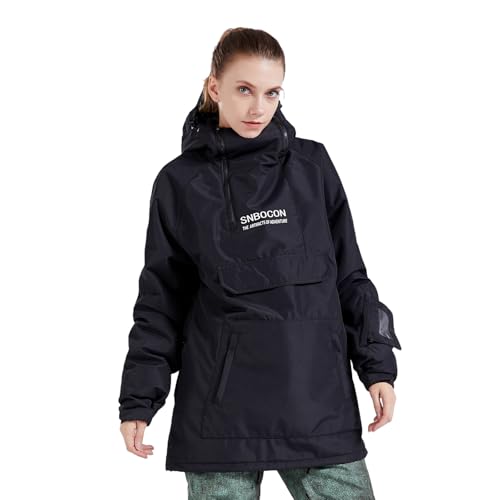 Bluemagic SkiJacken Skianzüge Schneeanzüge für Damen, Outdoorjacke Softshelljacken Outdoor Funktionsjacke, Winddicht Warm und Atmungsaktiv(Schwarz,XL) von Bluemagic