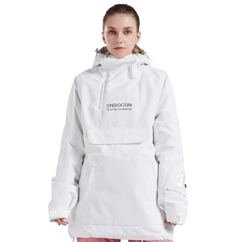 Bluemagic SkiJacken Skianzüge Schneeanzüge für Damen, Outdoorjacke Softshelljacken Outdoor Funktionsjacke, Winddicht Warm und Atmungsaktiv(Weiß,XL) von Bluemagic
