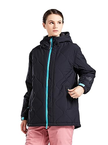 Bluemagic SkiJacken für Damen, Skianzüge Schneeanzüge Outdoor Funktionsjacke, Winddicht Warm und Atmungsaktiv Reißverschlussöffnung(Schwarz,L) von Bluemagic